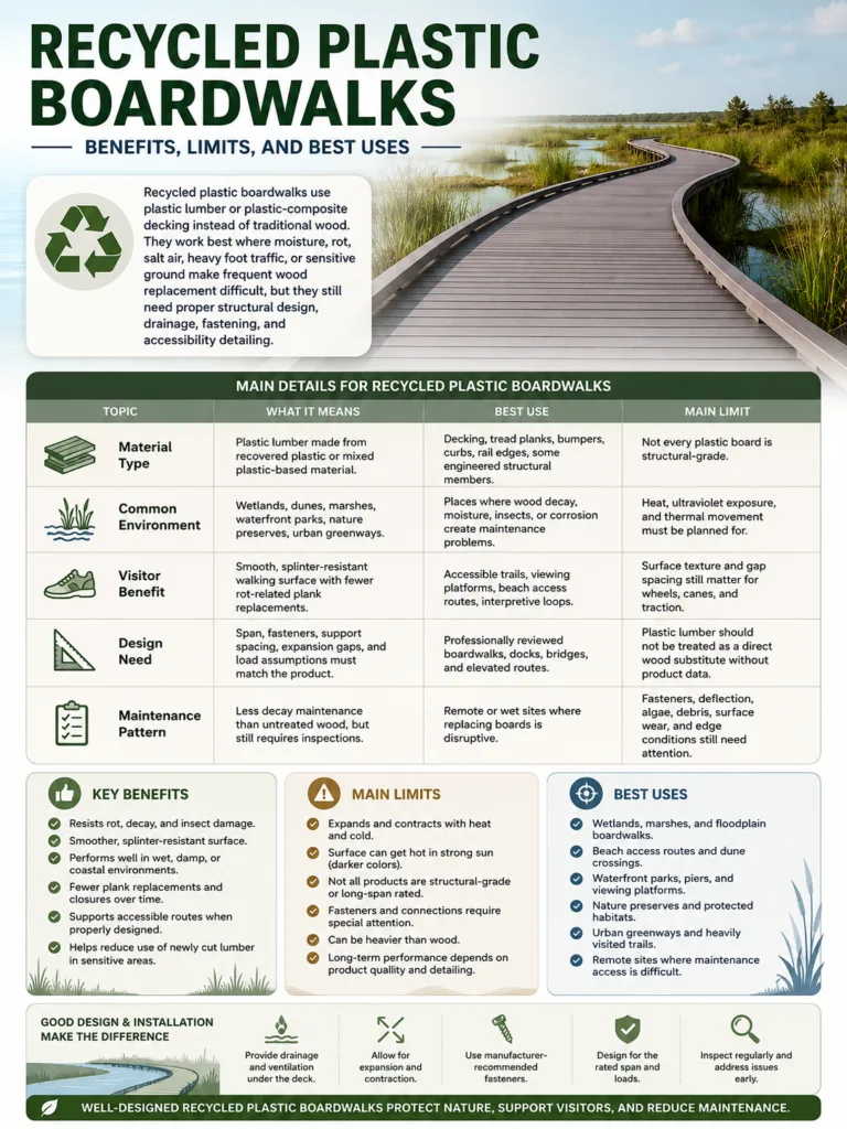 Recycled Plastic Boardwalks: Benefits, Limits, and Best Uses