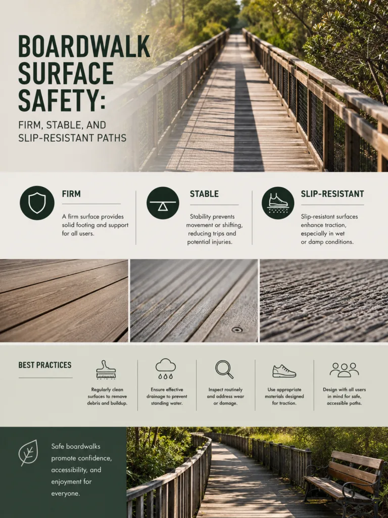 Boardwalk Surface Safety: Firm, Stable, and Slip-Resistant Paths
