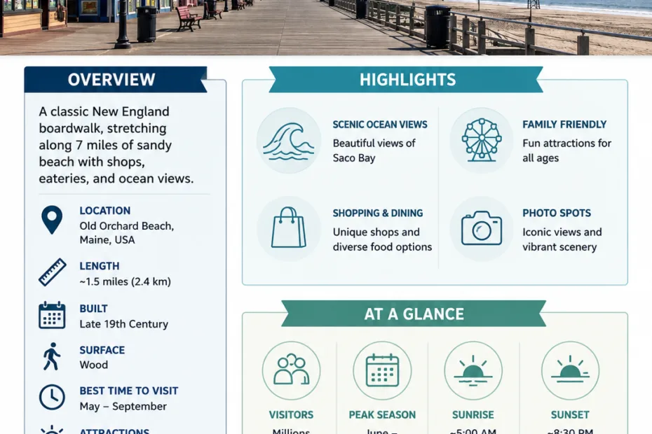 Old Orchard Beach Boardwalk offers classic seaside attractions and lively entertainment in Maine's popular coastal destination.