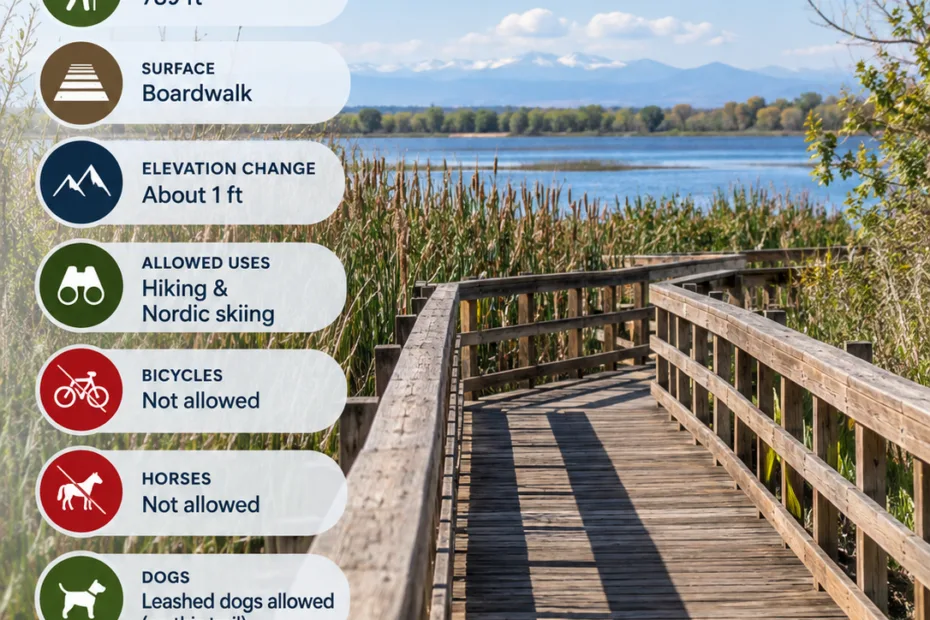 Barr Lake boardwalk offers a scenic spot for wildlife viewing and nature walks near Brighton, Colorado.